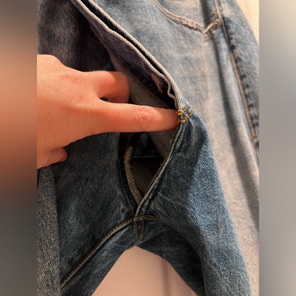 R13 cross-over distressed, cuffed denim - Picture 3 of 8